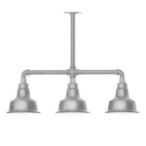 Montclair Light Works - MSK180-49-T24-W08 - Three Light Pendant - Warehouse - Painted Galvanized