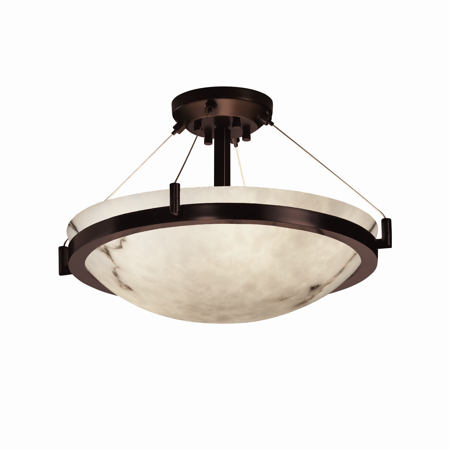 Justice Designs - FAL-9681-35-DBRZ - Three Light Semi-Flush Mount - LumenAria - Dark Bronze