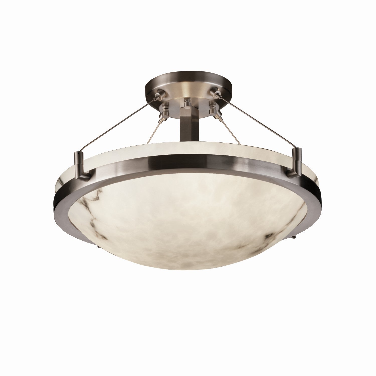 Justice Designs - FAL-9681-35-NCKL-LED3-3000 - LED Semi-Flush Mount - LumenAria - Brushed Nickel