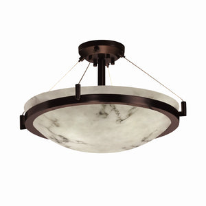 Justice Designs - FAL-9684-35-DBRZ-LED6-6000 - LED Semi-Flush Mount - LumenAria - Dark Bronze