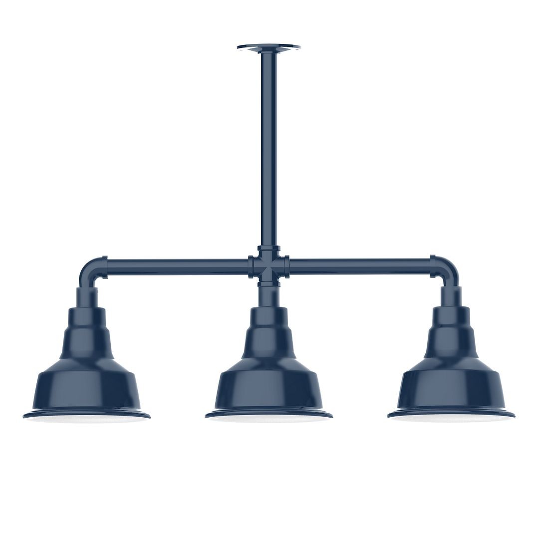 Montclair Light Works - MSK180-50-G05 - Three Light Pendant - Warehouse - Navy