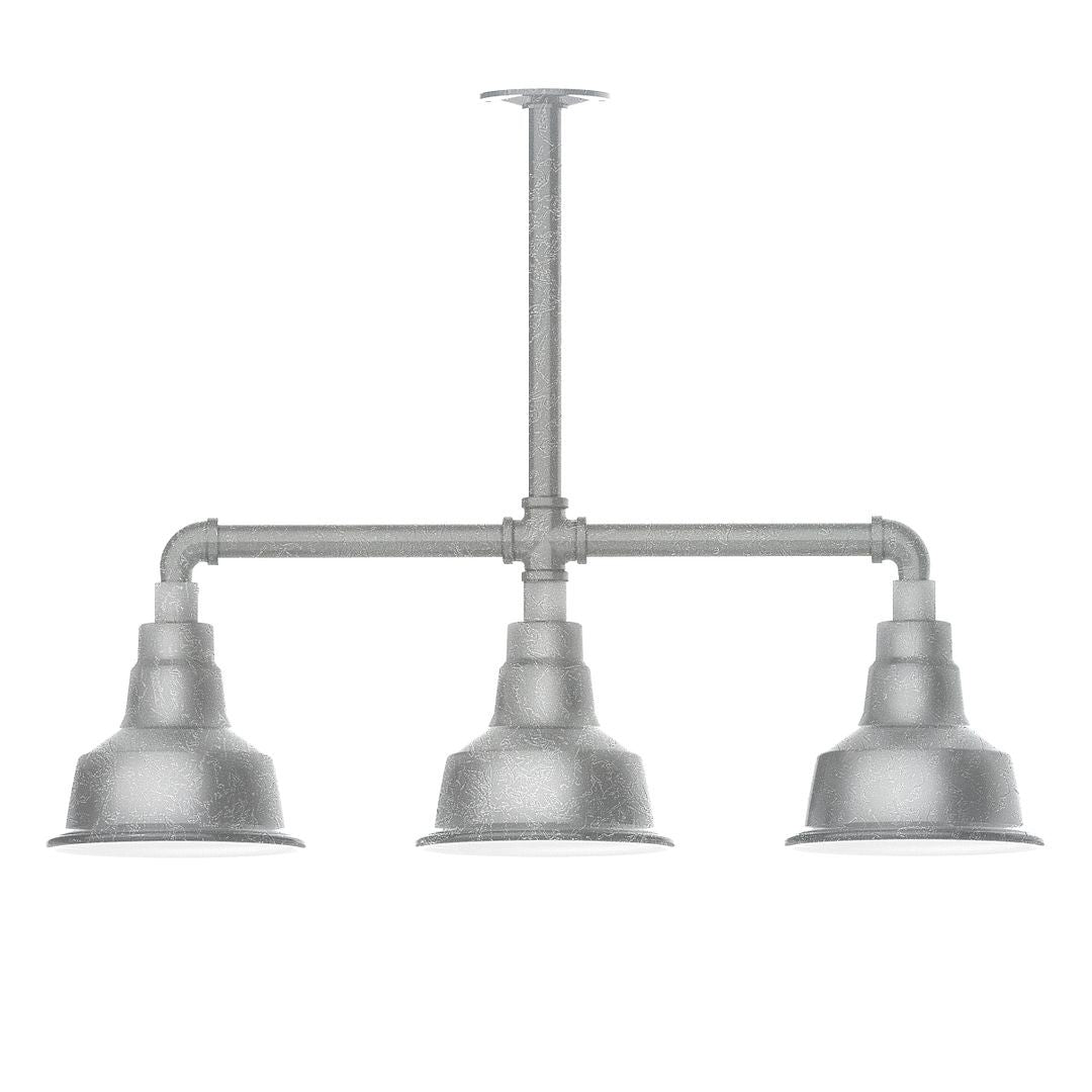 Montclair Light Works - MSK180-49-W08 - Three Light Pendant - Warehouse - Painted Galvanized