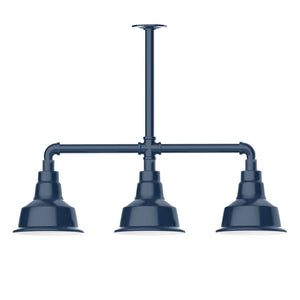 Montclair Light Works - MSK180-50-G06 - Three Light Pendant - Warehouse - Navy