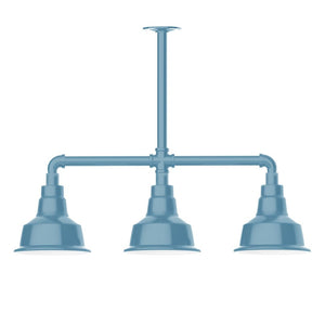 Montclair Light Works - MSK180-54-G05 - Three Light Pendant - Warehouse - Light Blue