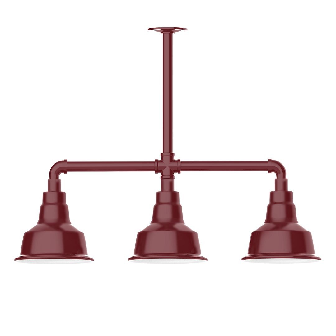 Montclair Light Works - MSK180-55-G05 - Three Light Pendant - Warehouse - Barn Red