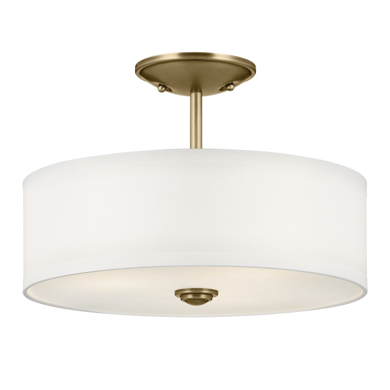 Kichler - 43675NBR - Three Light Semi Flush Mount - Shailene - Natural Brass