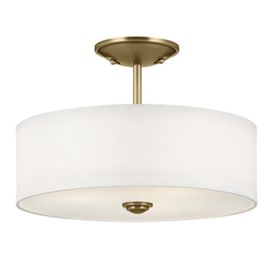 Kichler - 43675NBR - Three Light Semi Flush Mount - Shailene - Natural Brass