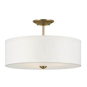 Kichler - 43692NBR - Three Light Semi Flush Mount - Shailene - Natural Brass