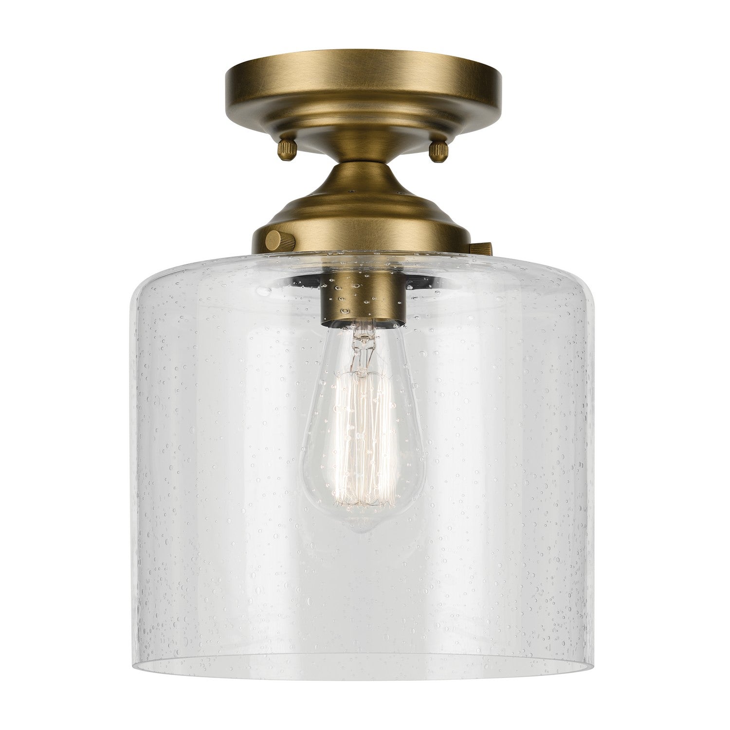 Kichler - 44033NBR - One Light Semi Flush Mount - Winslow - Natural Brass