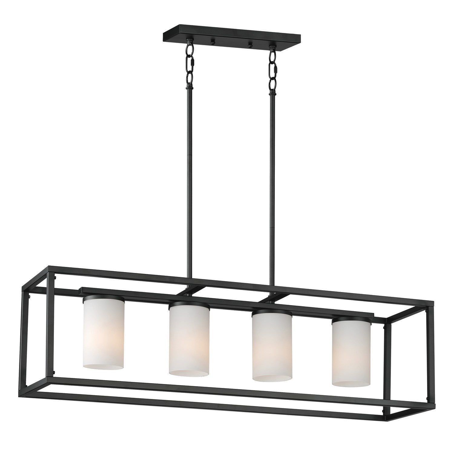 Maxim - 10288SWBK - Four Light Linear Pendant - Lateral - Black