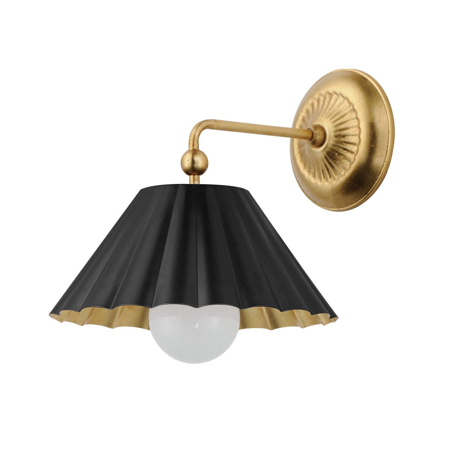 Maxim - 18051BKGL - One Light Wall Sconce - Primrose - Black / Gold Leaf