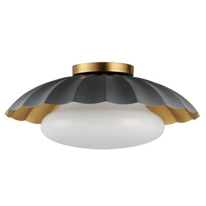 Maxim - 18059DGGL - One Light Flush Mount - Primrose - Dark Grey / Gold Leaf