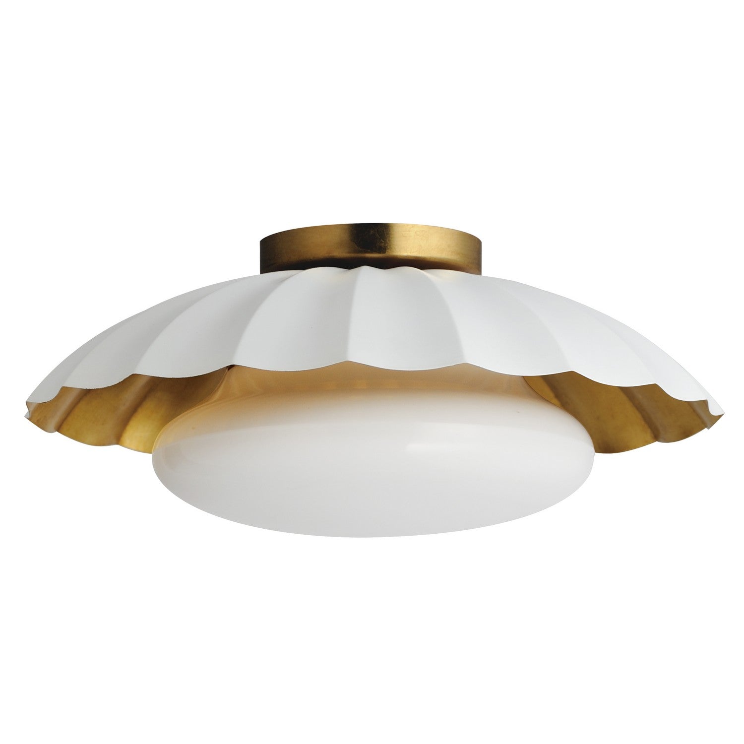 Maxim - 18059MWGL - One Light Flush Mount - Primrose - Matte White / Gold Leaf