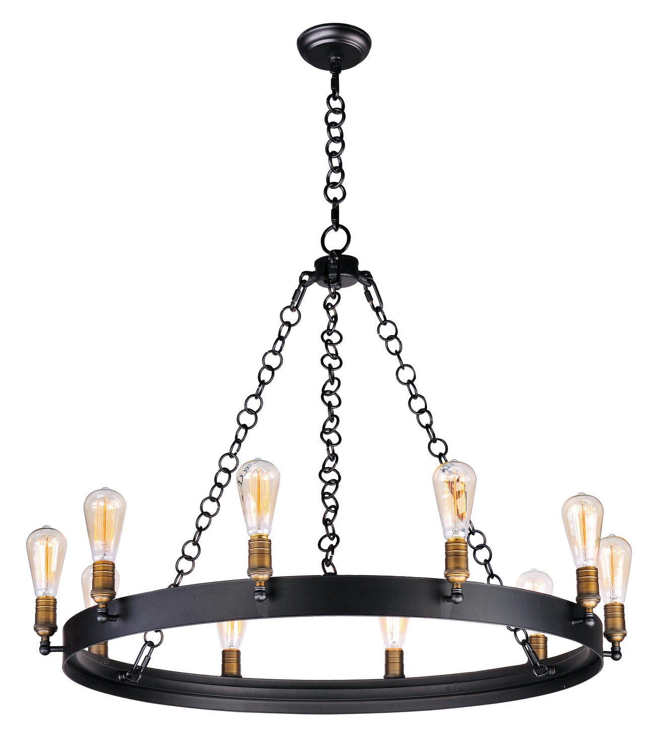 Maxim - 26275BKNAB/BUL - LED Chandelier - Noble - Black / Natural Aged Brass