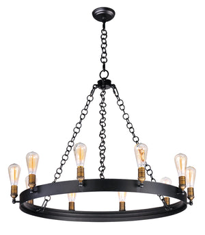 Maxim - 26275BKNAB/BUL - LED Chandelier - Noble - Black / Natural Aged Brass