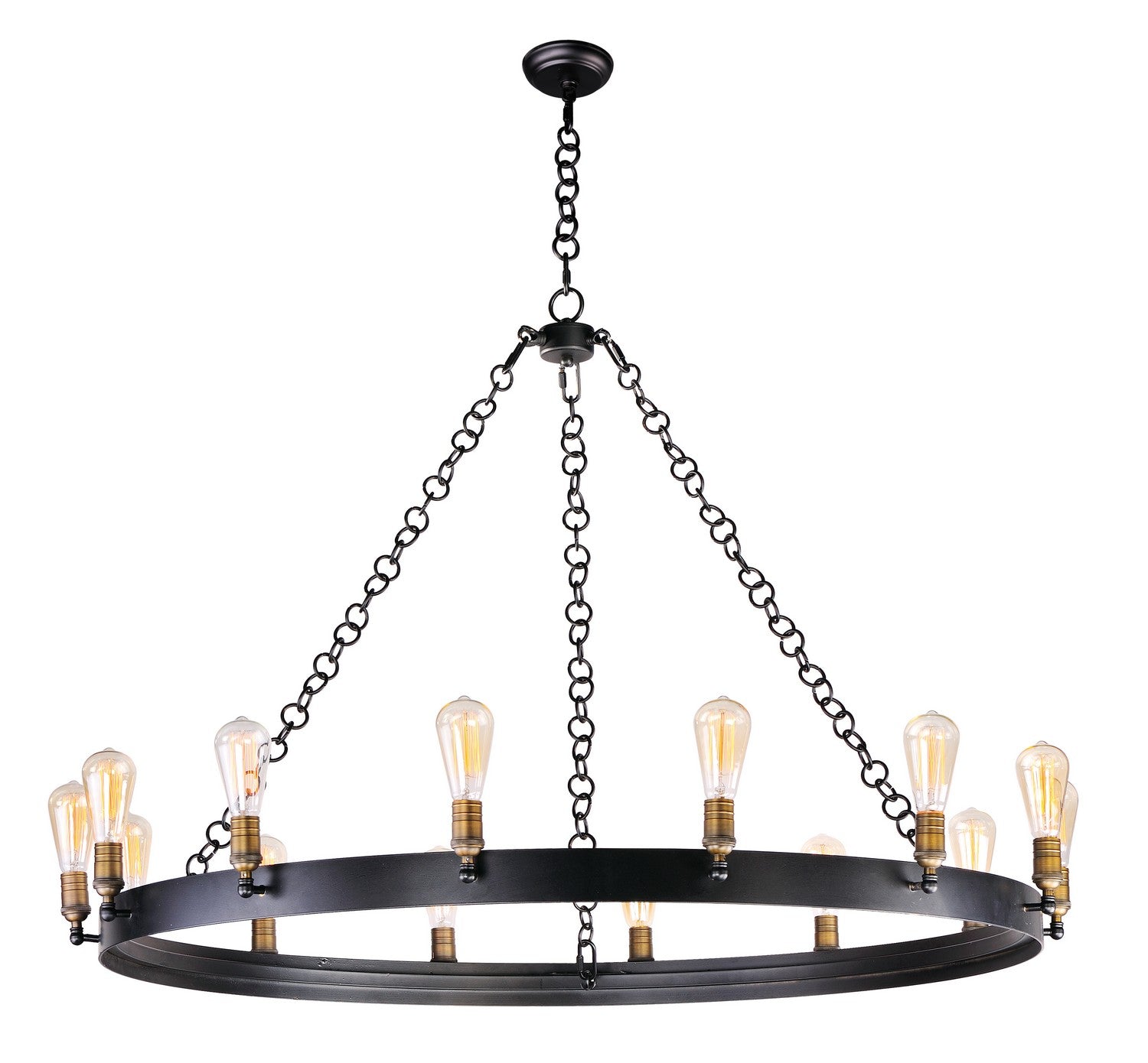 Maxim - 26276BKNAB/BUL - LED Chandelier - Noble - Black / Natural Aged Brass