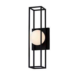 Justice Designs - FSN-7184W-OPAL-MBLK - LED Outdoor Wall Sconce - Fusion - Matte Black