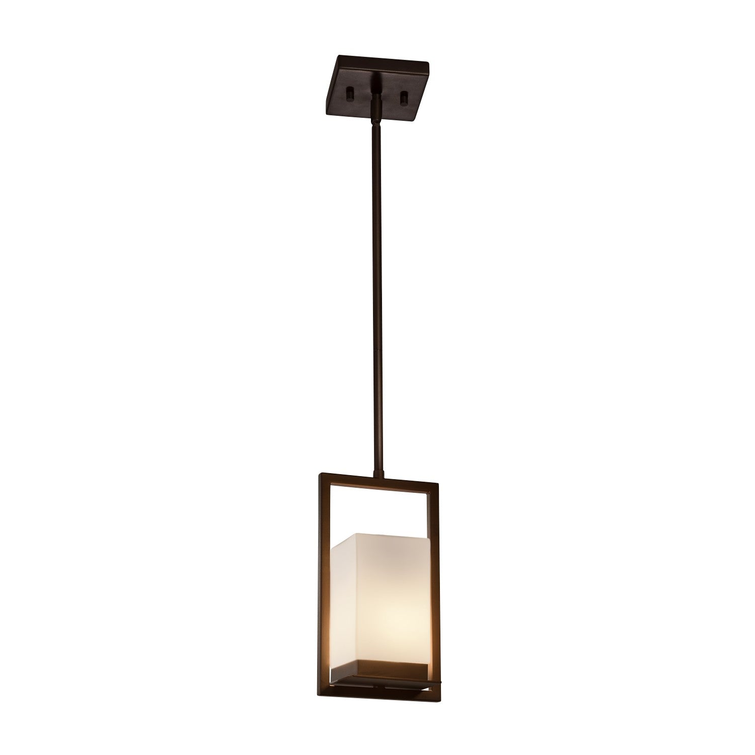 Justice Designs - FSN-7515W-OPAL-DBRZ - LED Outdoor Mini-Pendant - Fusion - Dark Bronze