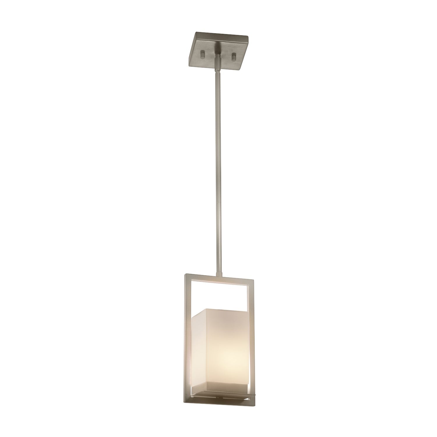 Justice Designs - FSN-7515W-OPAL-NCKL - LED Outdoor Mini-Pendant - Fusion - Brushed Nickel