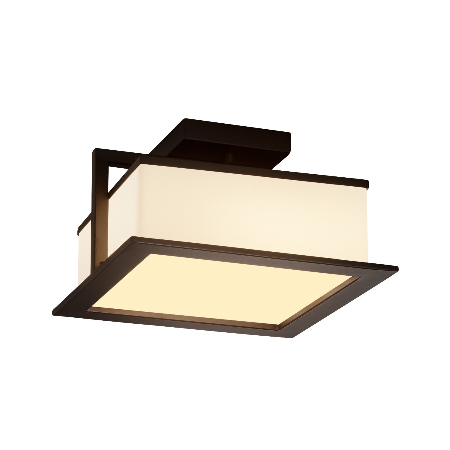 Justice Designs - FSN-7517W-OPAL-DBRZ - LED Outdoor Flush Mount - Fusion - Dark Bronze