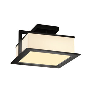 Justice Designs - FSN-7517W-OPAL-MBLK - LED Outdoor Flush Mount - Fusion - Matte Black