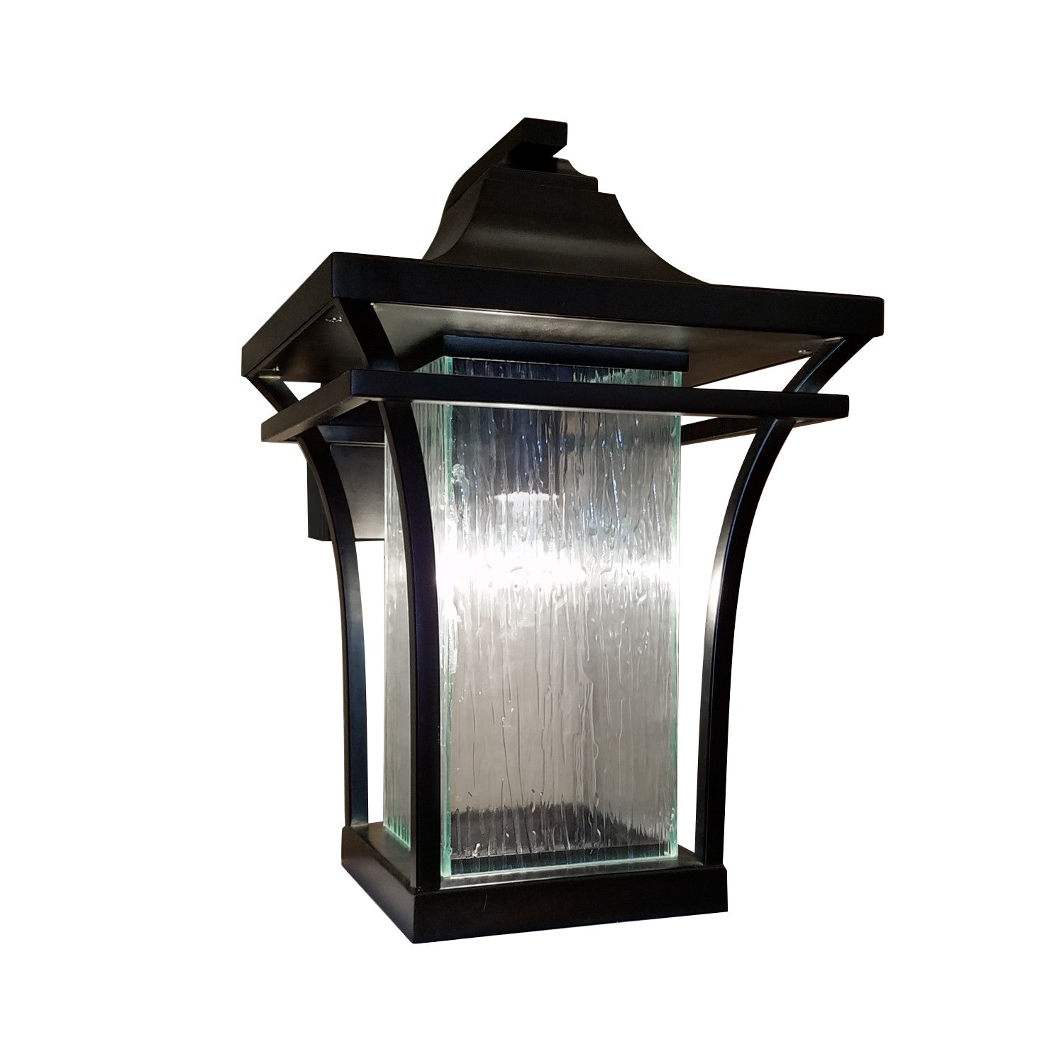 Justice Designs - FSN-7521W-RAIN-MBLK-LED1-700 - LED Outdoor Wall Sconce - Fusion - Matte Black