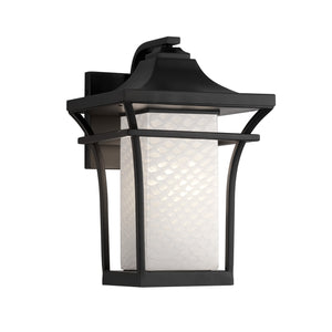 Justice Designs - FSN-7521W-WEVE-MBLK-LED1-700 - LED Outdoor Wall Sconce - Fusion - Matte Black