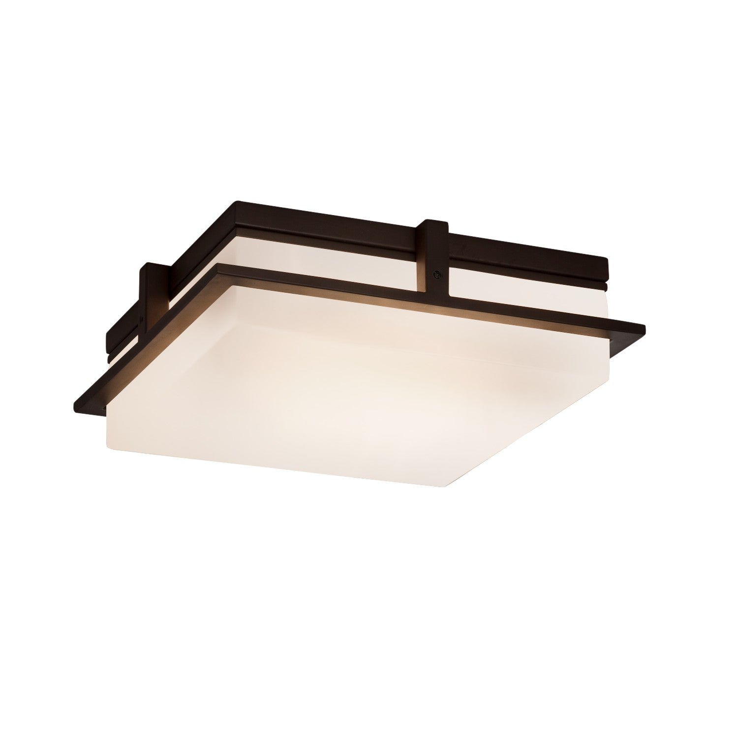 Justice Designs - FSN-7569W-OPAL-DBRZ - LED Outdoor Flush Mount - Fusion - Dark Bronze