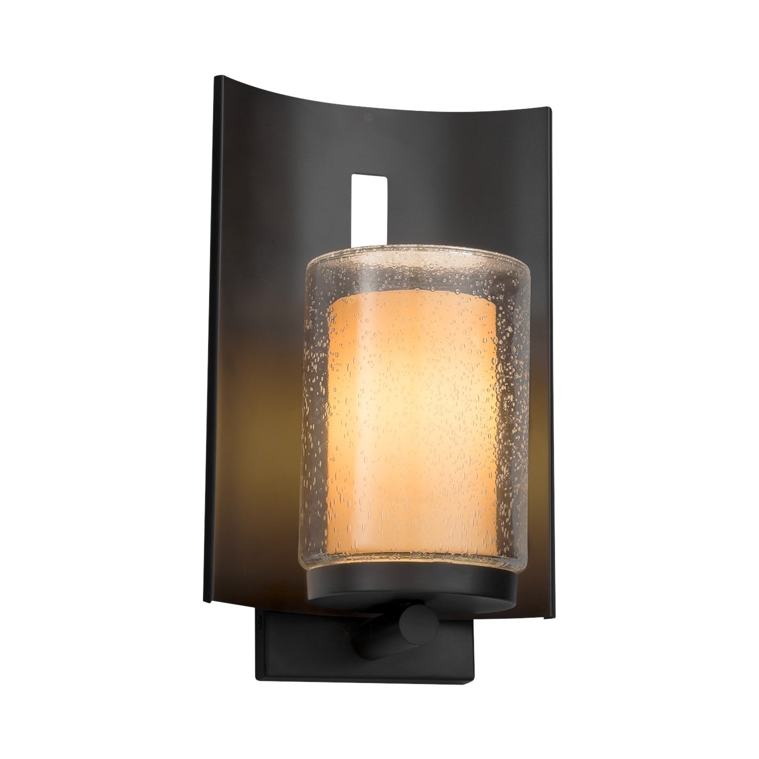 Justice Designs - FSN-7591W-10-ALMD-MBLK-LED1-700 - LED Outdoor Wall Sconce - Fusion - Matte Black