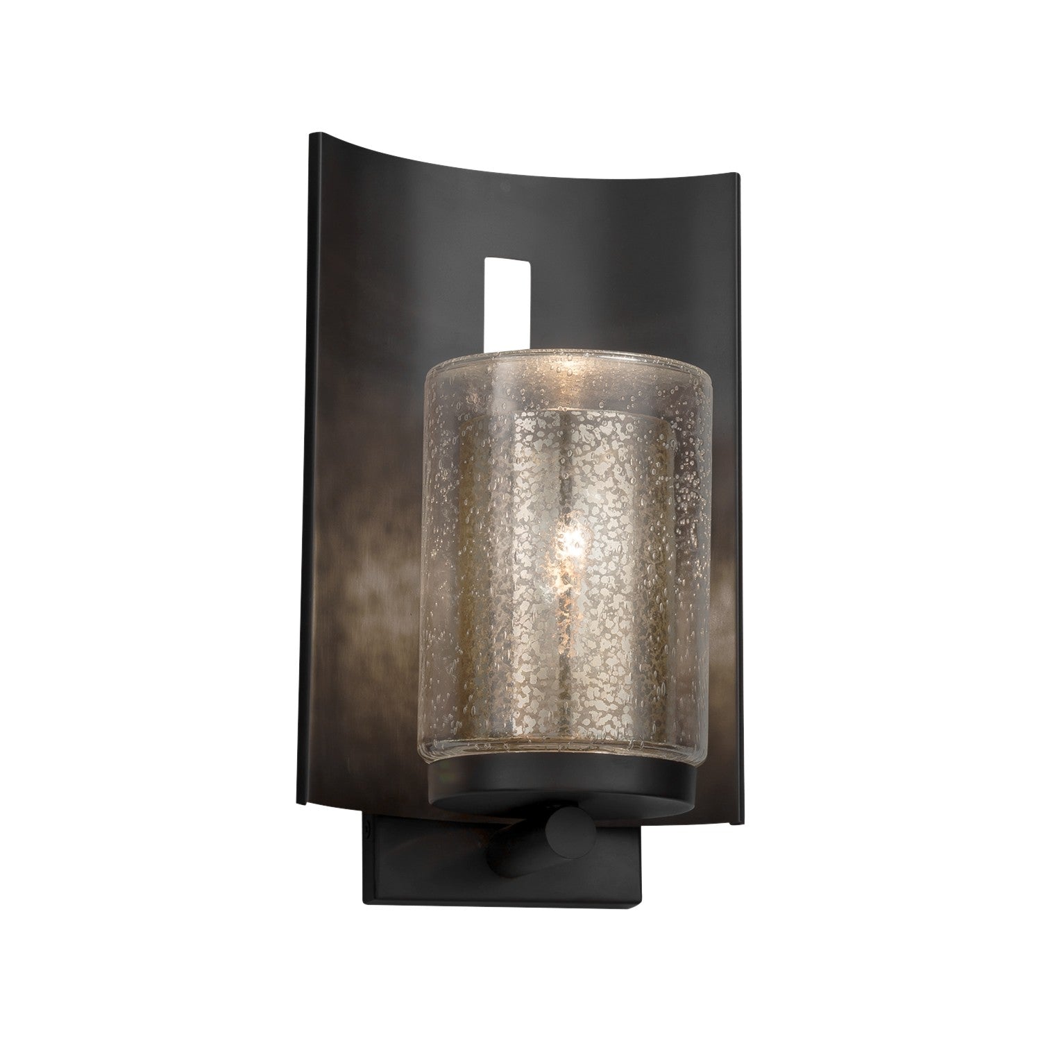 Justice Designs - FSN-7591W-10-MROR-MBLK-LED1-700 - LED Outdoor Wall Sconce - Fusion - Matte Black