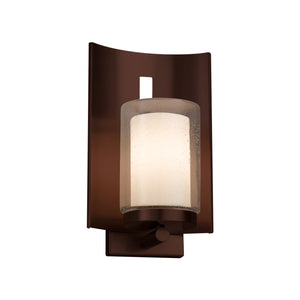 Justice Designs - FSN-7591W-10-OPAL-DBRZ - One Light Outdoor Wall Sconce - Fusion - Dark Bronze