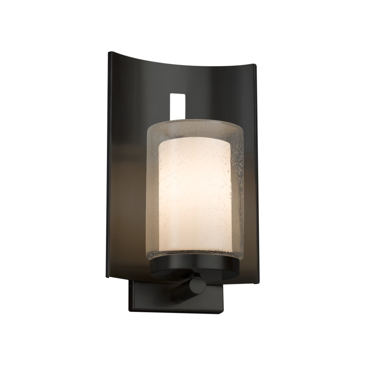 Justice Designs - FSN-7591W-10-OPAL-MBLK-LED1-700 - LED Outdoor Wall Sconce - Fusion - Matte Black