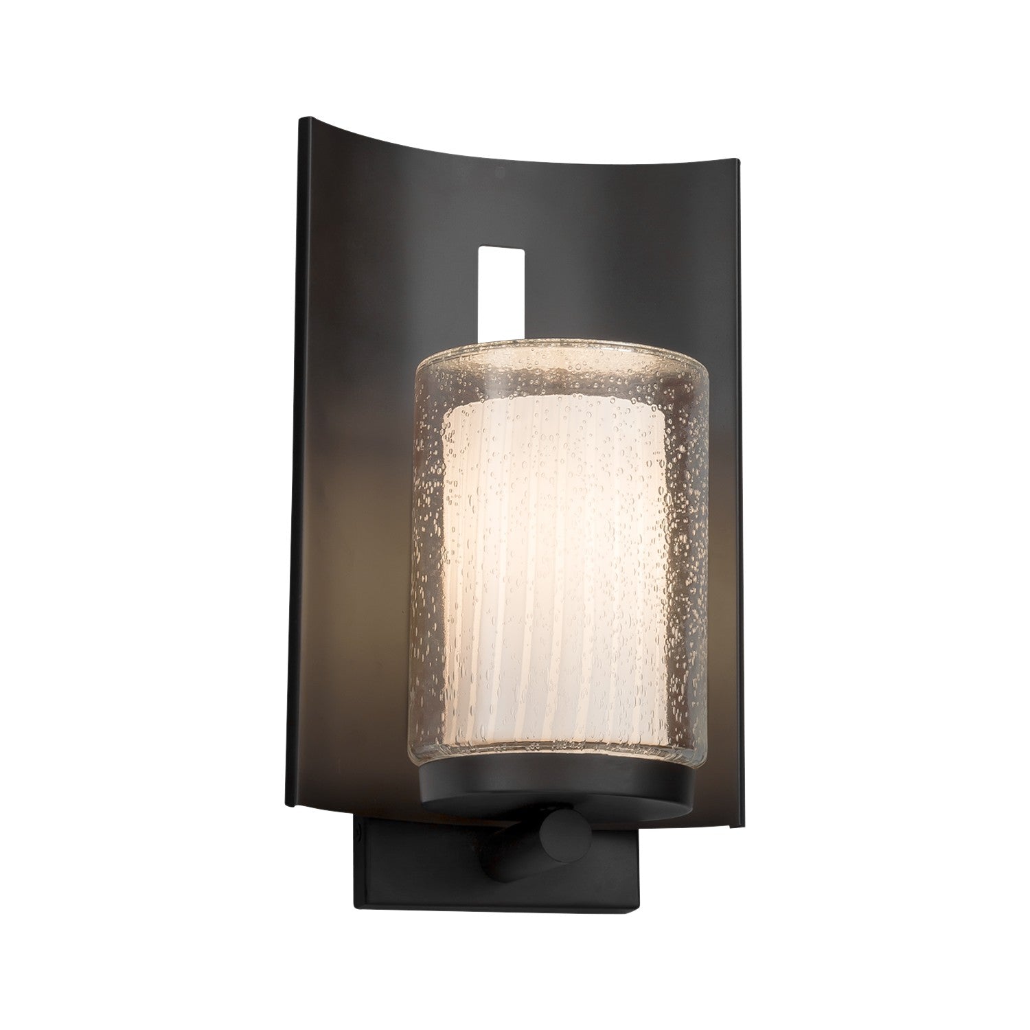 Justice Designs - FSN-7591W-10-RBON-MBLK-LED1-700 - LED Outdoor Wall Sconce - Fusion - Matte Black