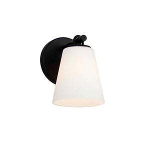 Justice Designs - FSN-8031-OPAL-MBLK - One Light Wall Sconce - Fusion - Matte Black