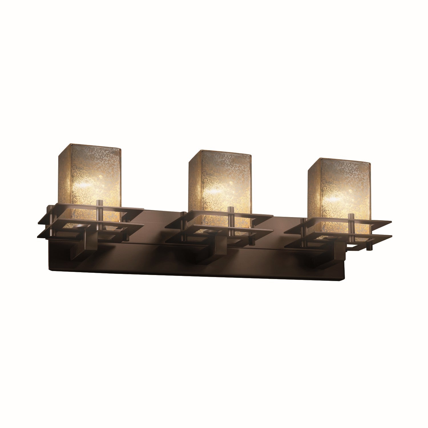 Justice Designs - FSN-8173-15-MROR-DBRZ - Three Light Bath Bar - Fusion - Dark Bronze