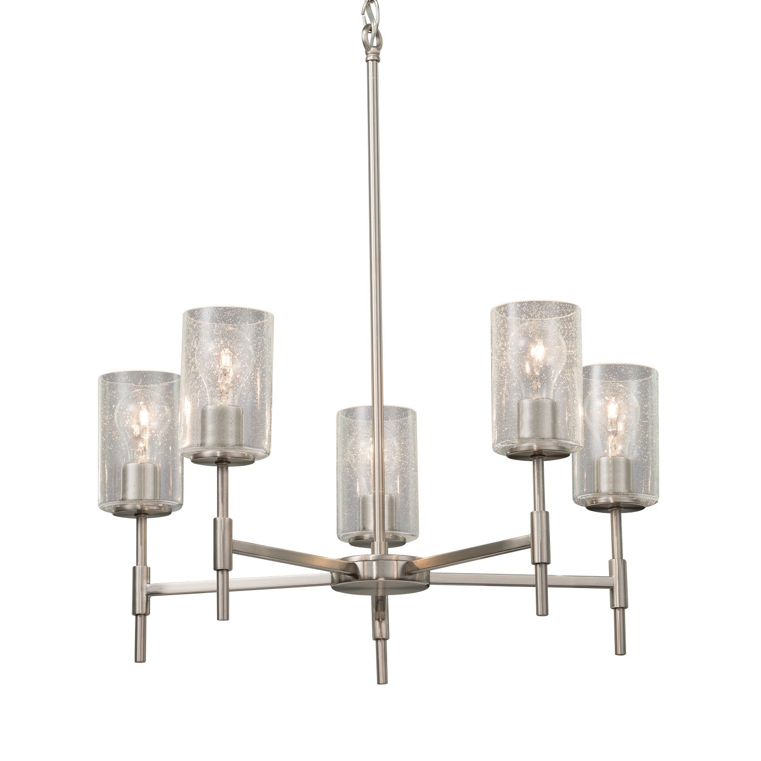 Justice Designs - FSN-8410-10-SEED-NCKL-LED5-3500 - LED Chandelier - Fusion - Brushed Nickel