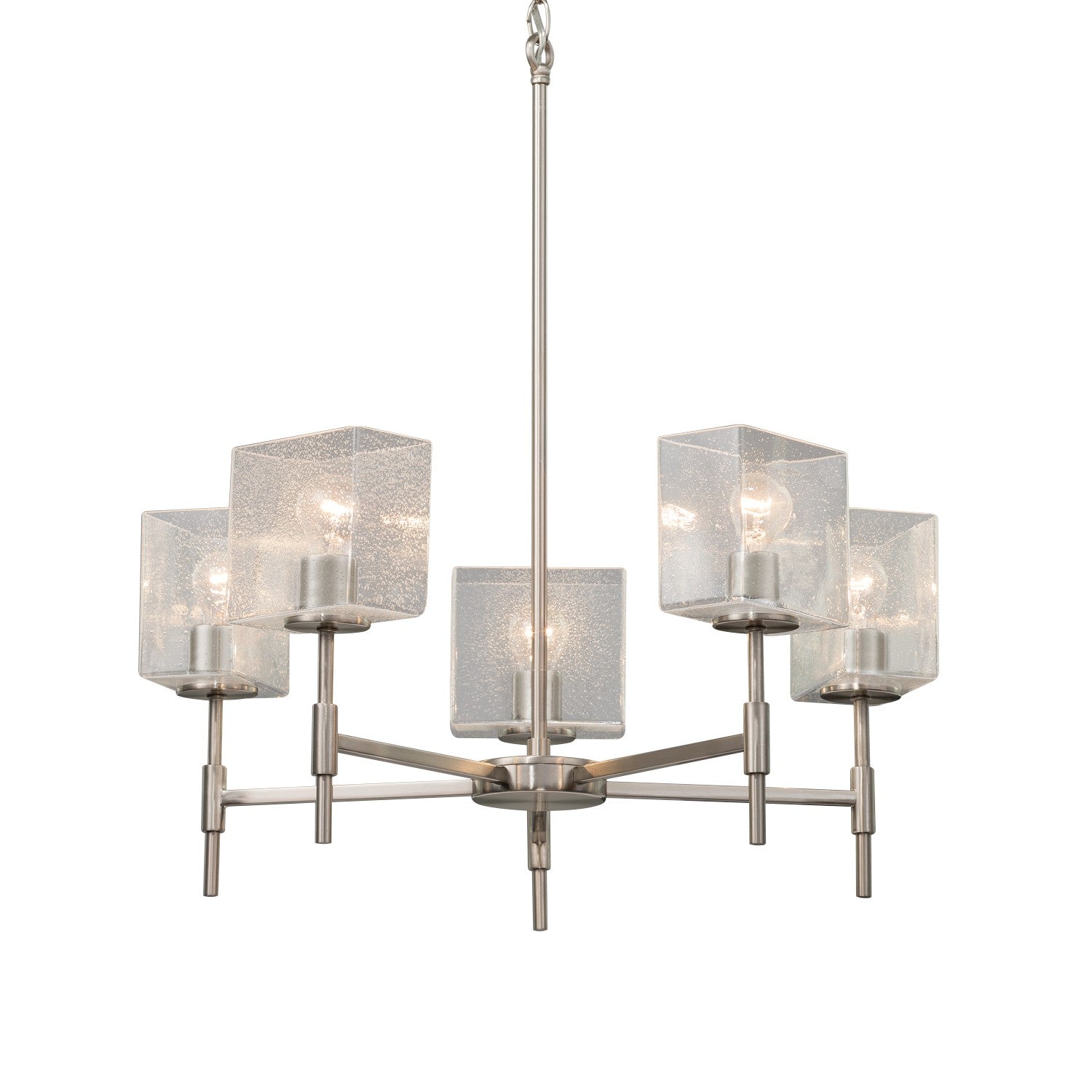 Justice Designs - FSN-8410-55-SEED-NCKL-LED5-3500 - LED Chandelier - Fusion - Brushed Nickel