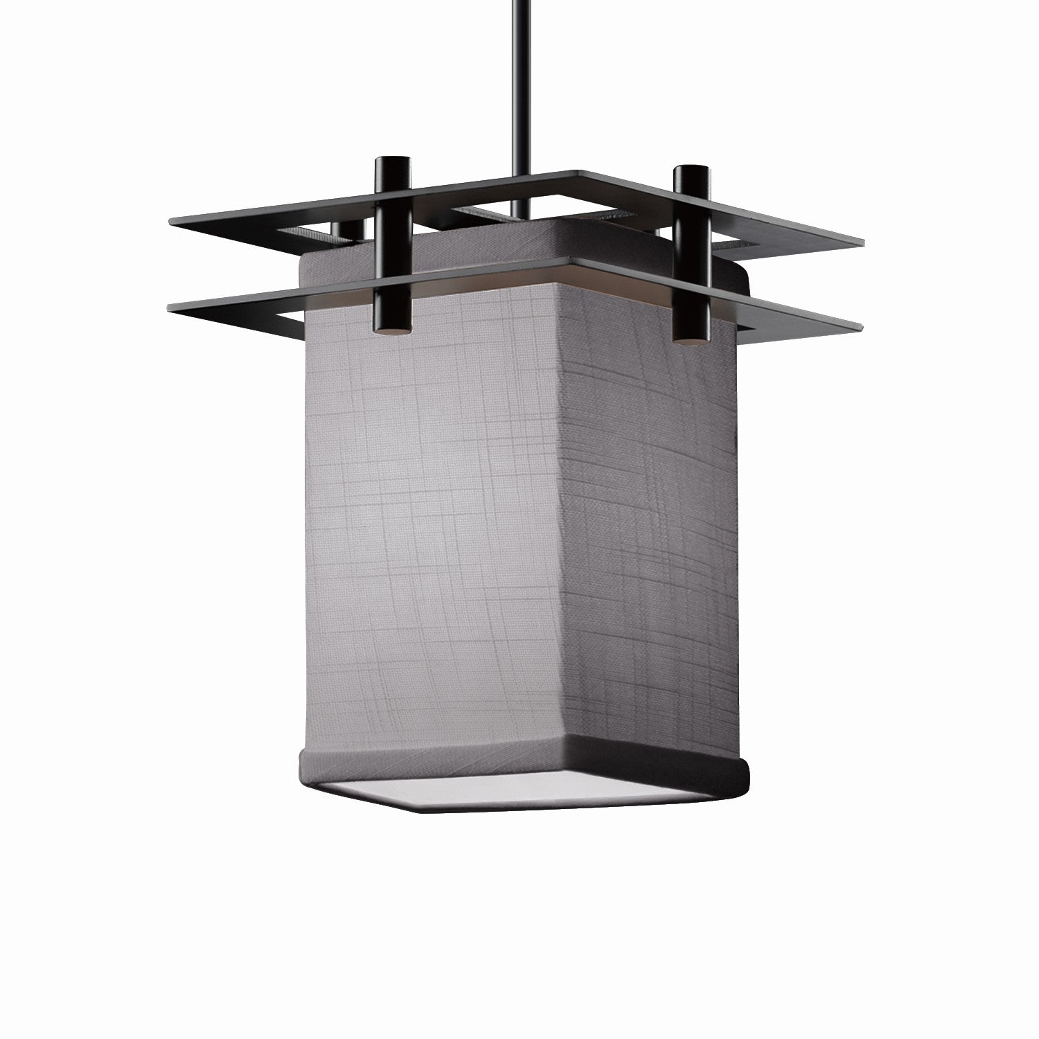 Justice Designs - FAB-8165-15-GRAY-MBLK-BKCD - One Light Pendant - Textile - Matte Black