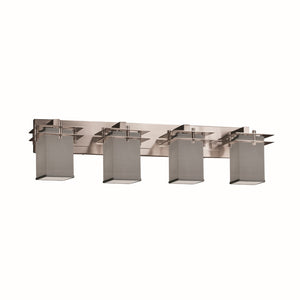 Justice Designs - FAB-8174-15-GRAY-NCKL - Four Light Bath Bar - Textile - Brushed Nickel