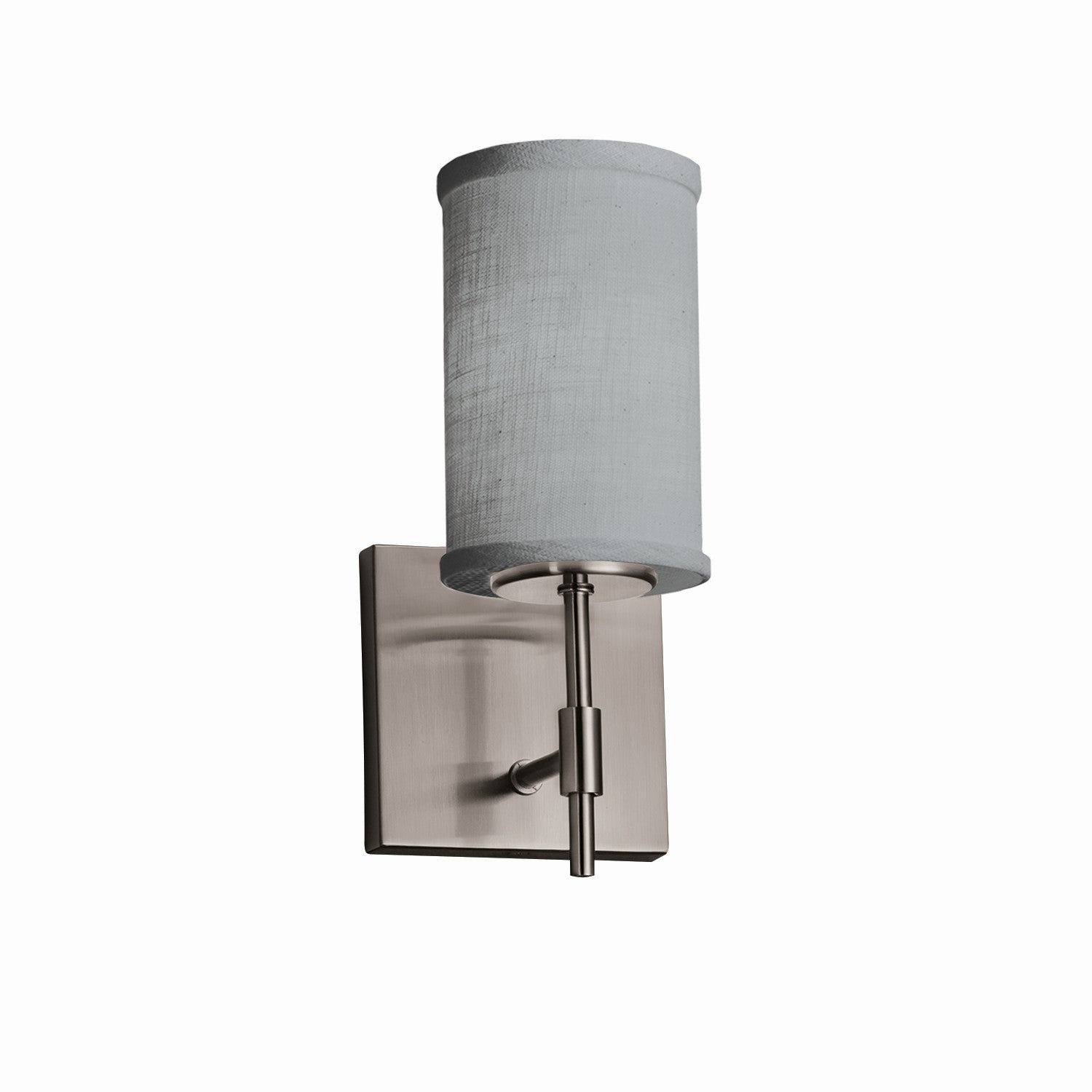 Justice Designs - FAB-8411-10-GRAY-NCKL - One Light Wall Sconce - Textile - Brushed Nickel