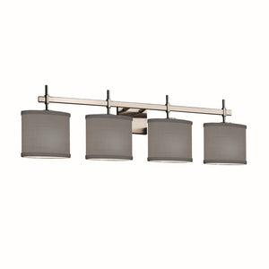 Justice Designs - FAB-8414-30-GRAY-NCKL - Four Light Bath Bar - Textile - Brushed Nickel