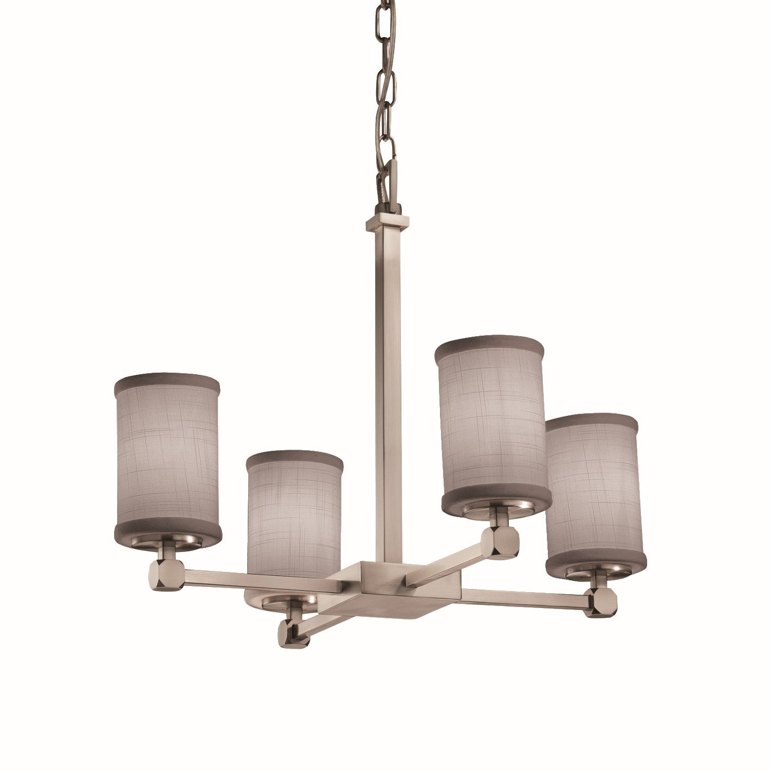 Justice Designs - FAB-8420-10-GRAY-NCKL - Five Light Chandelier - Textile - Brushed Nickel