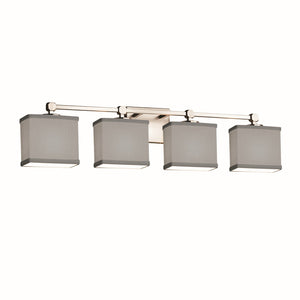 Justice Designs - FAB-8424-55-GRAY-NCKL - Four Light Bath Bar - Textile - Brushed Nickel