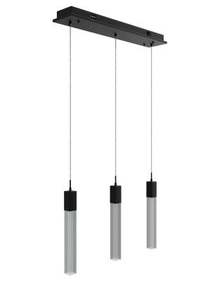 Avenue Lighting - HF1900-3-GL-BK-SNW - Three Light Flush Mount /Pendant - The Original Glacier Snow Avenue - Black