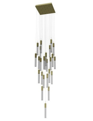 Avenue Lighting - HF1904-25-GL-BB-SNW - 25 Light Pendant - The Original Glacier Snow Avenue - Brushed Brass