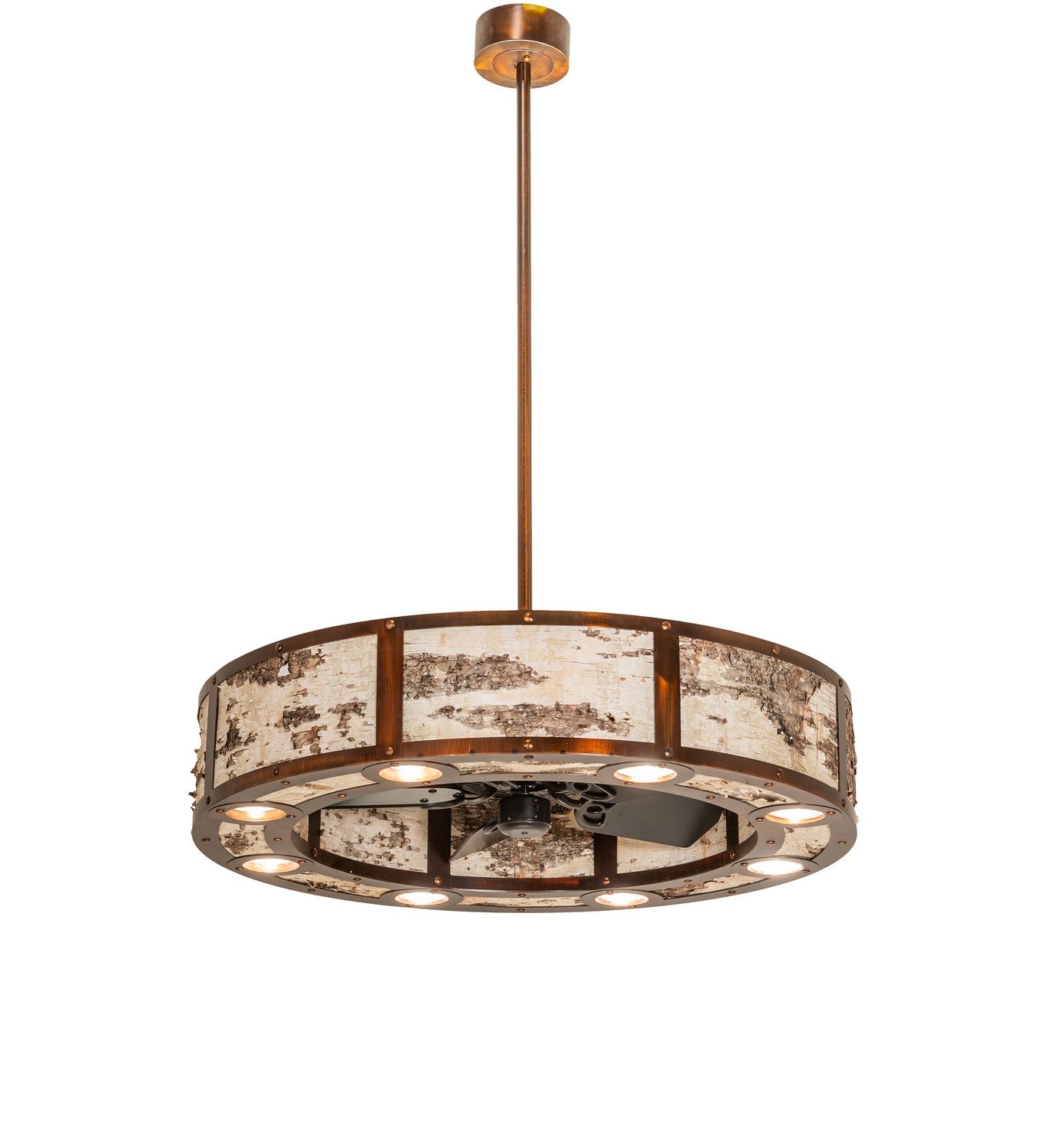 Meyda Tiffany - 267436 - 16 Light Chandel-Air - Birchwood - Vintage Copper/Birch Wood