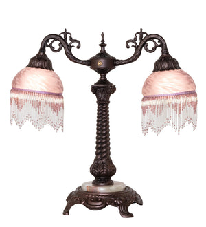 Meyda Tiffany - 18250 - Two Light Table Lamp - Roussillon - Mahogany Bronze