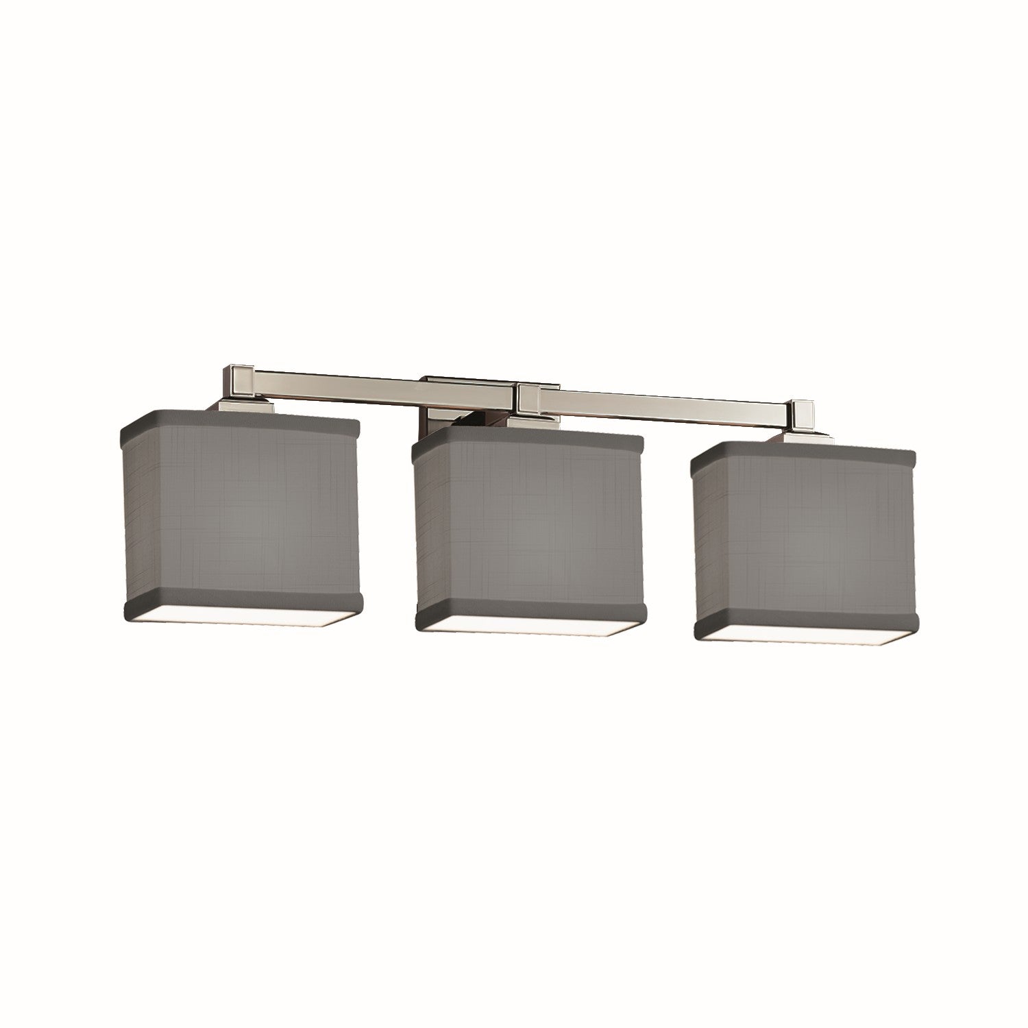 Justice Designs - FAB-8433-55-GRAY-NCKL - Three Light Bath Bar - Textile - Brushed Nickel