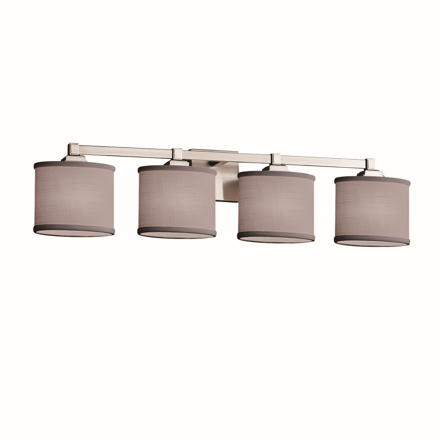 Justice Designs - FAB-8434-30-GRAY-NCKL - Four Light Bath Bar - Textile - Brushed Nickel