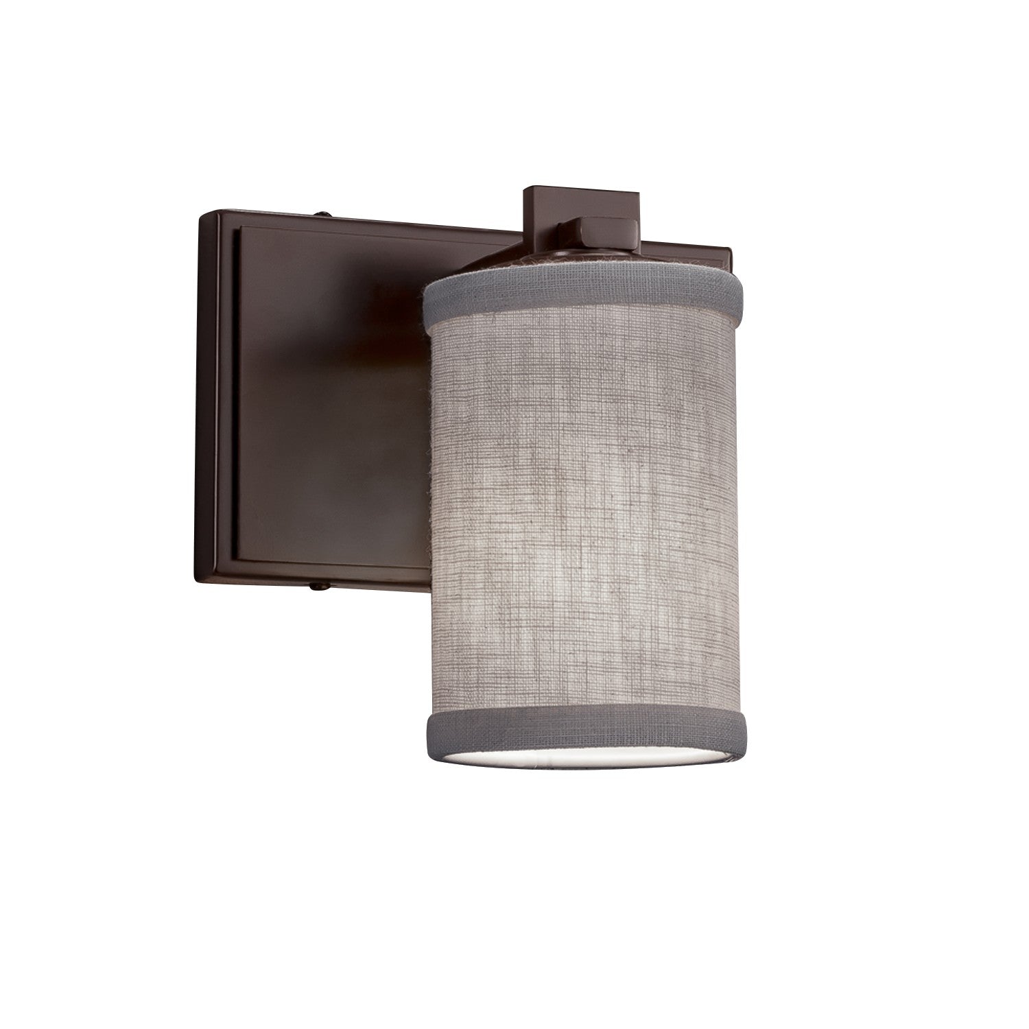 Justice Designs - FAB-8441-10-GRAY-DBRZ - One Light Wall Sconce - Textile - Dark Bronze